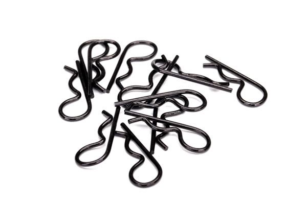 TRA3934A, Traxxas Body clips, heavy duty (black) (12)
