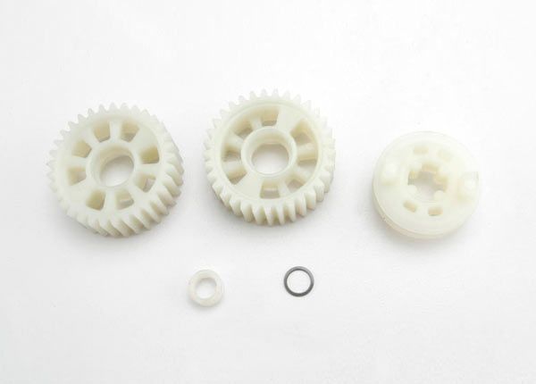 Traxxas Output gears, 33T (2)/ drive dog carrier/ output shaft spacer