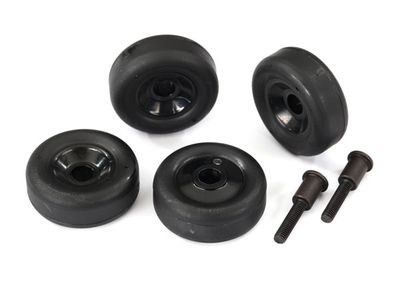 TRA4976, Traxxas Wheels (4)/ Axles (2), for Maxx Wheelie Bar