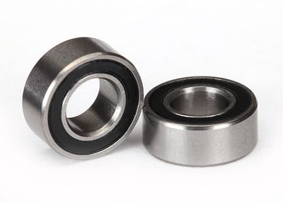 Traxxas Ball bearings, black rubber sealed (5x10x4mm) (2)