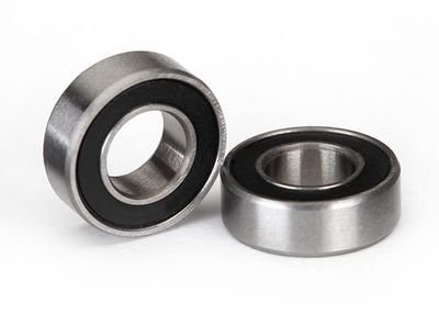 Traxxas Ball bearings, black rubber sealed (6x12x4mm) (2)