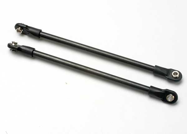 TRA5319, Traxxas Push rod (steel) (assembled with rod ends) (2) (black) (use with #5359 progressive 3 rockers)