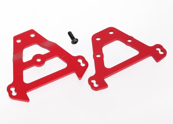 Traxxas Bulkhead tie bars, front &amp; rear (red anodized aluminum)