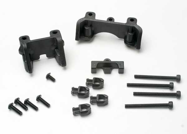 TRA5317, Traxxas Shock mounts (front &amp; Rear)/ wire clip (1)/ chassis wire clips (4)/ 3x32mm CS (4)/ 3x6mm BCS (1)