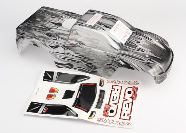 Traxxas Body, Revo 3.3, ProGraphix (replacement for painted body. Graphics are printed, requires paint &amp; final color application)/decal sheet