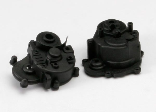 Traxxas Gearbox halves (front &amp; rear)/ rubber access plug/ shift detent ball/ spring/ 4mm GS/ shift shaft seal, glued
