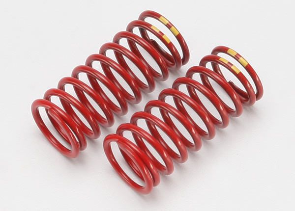 Traxxas Spring, shock (red) (GTR) (4.9 rate double yellow stripe) (1 pair)