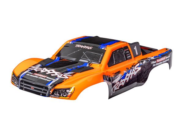 Traxxas Body, Slash 4X4 (also fits Slash VXL &amp; Slash 2WD), orange (painted, decals applied) (assembled with front &amp; rear latches for clipless mounting)-2