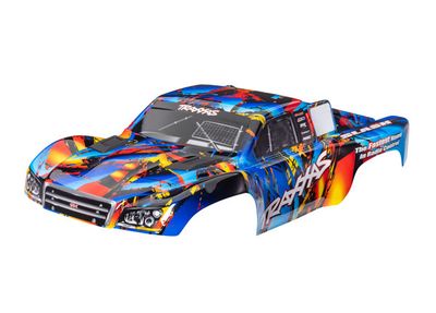 Traxxas Body, Slash 4X4 (also fits Slash VXL &amp; Slash 2WD), Rock n&#39; Roll (painted, decals applied) (assembled with front &amp; rear latches for clipless mounting)