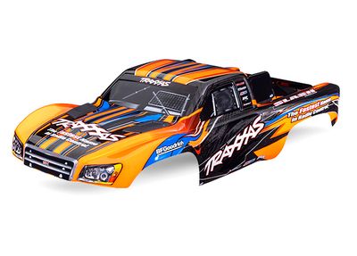 Traxxas Body, Slash 2WD (also fits Slash VXL &amp; Slash 4X4), orange (painted, decals applied) (assembled with front &amp; rear latches for clipless mounting)
