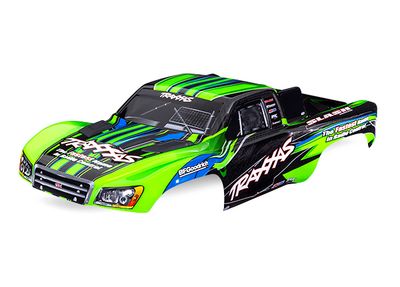 Traxxas Body, Slash 2WD (also fits Slash VXL &amp; Slash 4X4), green (painted, decals applied) (assembled with front &amp; rear latches for clipless mounting)
