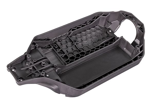 Traxxas Chassis, charcoal gray (162mm long battery compartment) (fits flat style battery packs) (use only with #7430R front bulkhead &amp; #6726X battery hold-down)