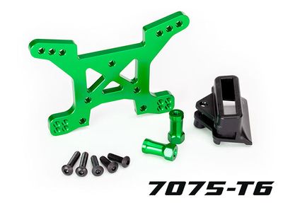 Traxxas Shock tower, front, 7075-T6 aluminum (green-anodized) (1)/ body mount bracket (1)