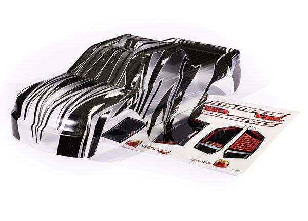 TRA6729L, Traxxas Body, Stampede 4X4, ProGraphix (graphics are printed, requires paint &amp; final color application)/ decal sheet