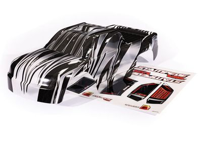 TRA6729L, Traxxas Body, Stampede 4X4, ProGraphix (graphics are printed, requires paint &amp; final color application)/ decal sheet