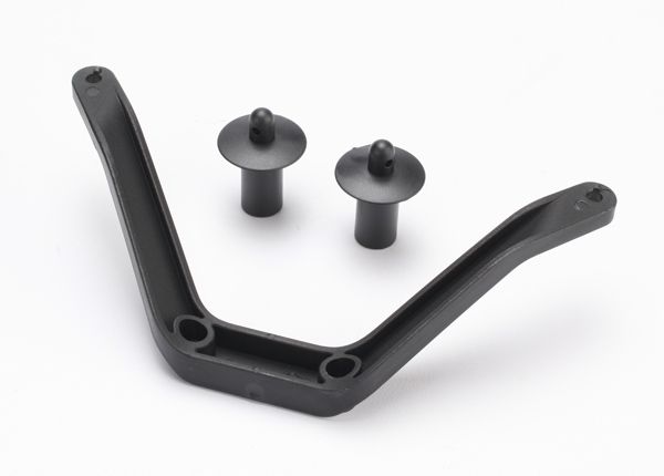 TRA6715, Traxxas Body mount (1)/ body mount post (2) (front)