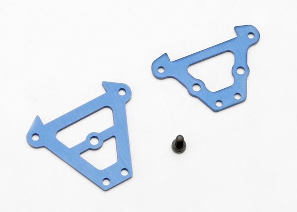 Traxxas Bulkhead tie bars, front &amp; rear (blue-anodized aluminum)/ 2.5x6 CS (1)