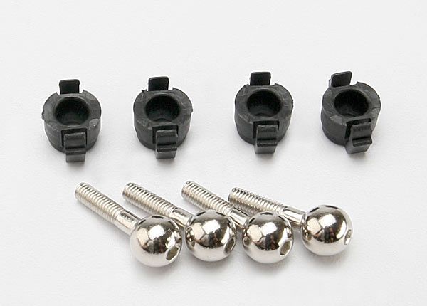 TRA7033, Traxxas Pivot Balls w/Pivot Ball Caps (4)