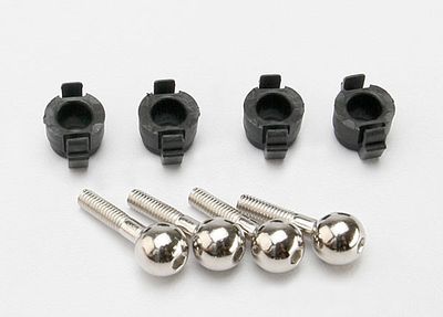 TRA7033, Traxxas Pivot Balls w/Pivot Ball Caps (4)