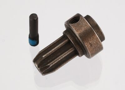 TRA6888X, Traxxas Drive hub, front, hardened steel (1)/ screw pin (1)