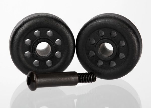 Traxxas Wheels (2)/ axle (1) (for wheelie bar, #6978)