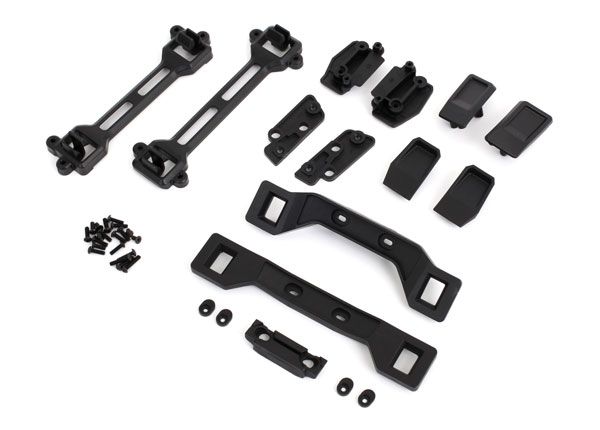 TRA6928, Traxxas Chassis &amp; body conversion kit, Slash 4X4 (includes front &amp; rear body mounts, latches, hardware) (for clipless mounting)