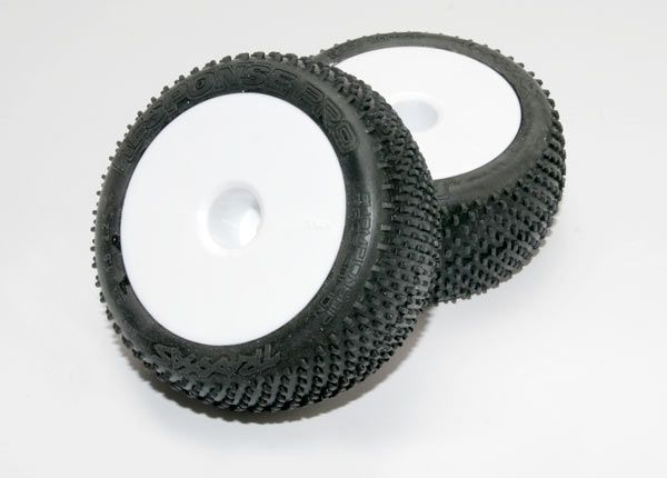 TRA7175, Traxxas Tires &amp; wheels, assembled, glued (white dished 2.2&quot; wheels, Response Pro 2.2&quot; tires, foam inserts) (2)