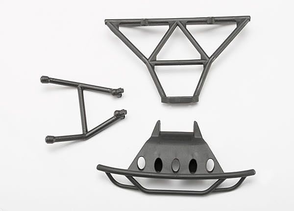 Traxxas Bumpers, front (1)/ rear (1)/ 2.5X14mm CS (2) (1/16 Slash)