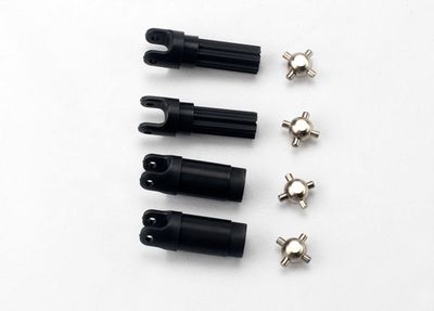 Traxxas Half shafts, left or right (1/16 Slash)(internal splined half shaft (2)/external splined half shaft) (2))/ metal u-joints (4)
