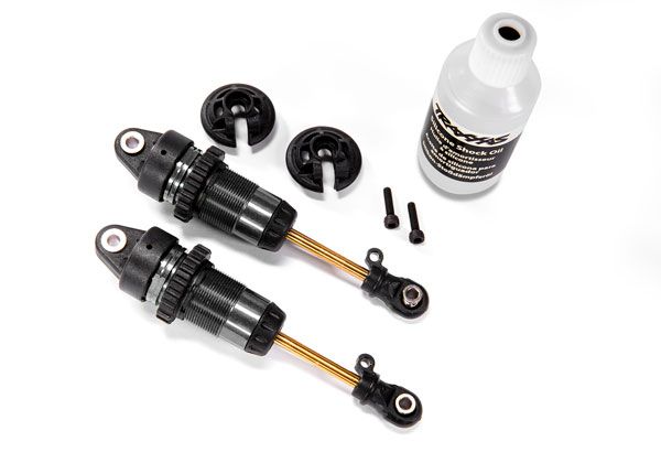 Traxxas Shocks, GTR long, hard-anodized, PTFE-coated bodies with TiN shafts (assembled) (2) (without springs)