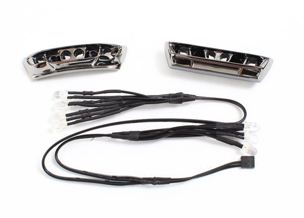 Traxxas LED lights, light harness (4 clear, 4 red)/ bumpers, front &amp; rear/ wire ties (3) (requires power supply #7286)