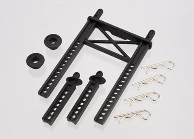 Traxxas Body mount, rear/ body mount posts, front (2)/body washer, rear (2)