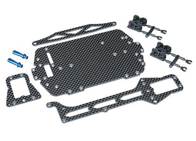 Traxxas Carbon fiber conversion kit (includes chassis, upper chassis, battery hold down, adhesive foam tape, hardware)