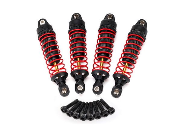 Traxxas Shocks, GTR hard-anodized, PTFE-coated aluminum bodies with TiN shafts (fully assembled w/ springs) (4)/ 2.5x10mm CS (8)