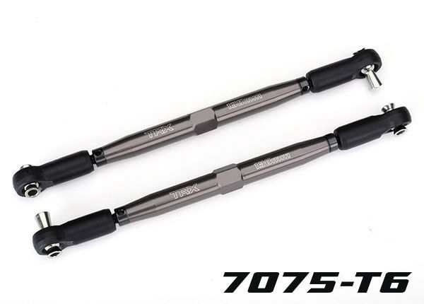 Traxxas Toe links, X-MaxxÔøΩ (TUBES gray-anodized, 7075-T6 aluminum, stronger than titanium) (157mm) (2)/ rod ends, assembled with steel hollow balls (4)/ aluminum wrench, 10mm (1)