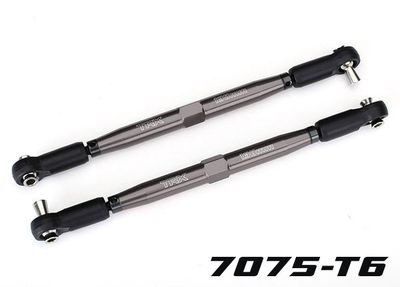 Traxxas Toe links, X-MaxxÔøΩ (TUBES gray-anodized, 7075-T6 aluminum, stronger than titanium) (157mm) (2)/ rod ends, assembled with steel hollow balls (4)/ aluminum wrench, 10mm (1)