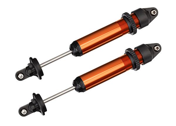 Traxxas Shocks, GTX, aluminum, orange-anodized (fully assembled w/o springs) (2)