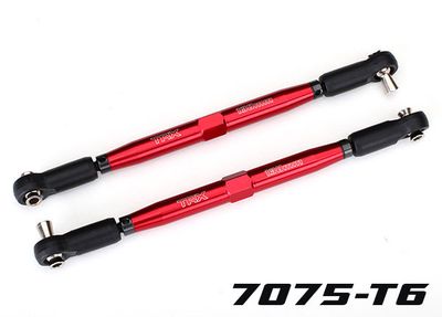 Traxxas Toe links, X-MaxxÔøΩ (TUBES red-anodized, 7075-T6 aluminum, stronger than titanium) (157mm) (2)/ rod ends, assembled with steel hollow balls (4)/ aluminum wrench, 10mm (1)