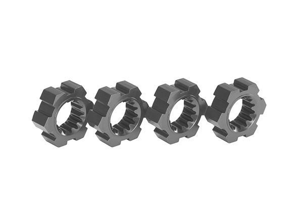 TRA7756-GRAY, Traxxas X-Maxx/XRT 24mm Aluminum Wheel Hex Hub (Gray) (4)