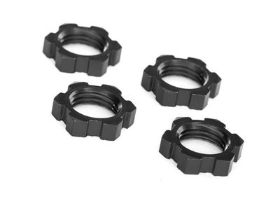 TRA7758A, Traxxas Sledge/X-Maxx/E-Revo VXL 17mm Splined Wheel Nut (Black) (4)