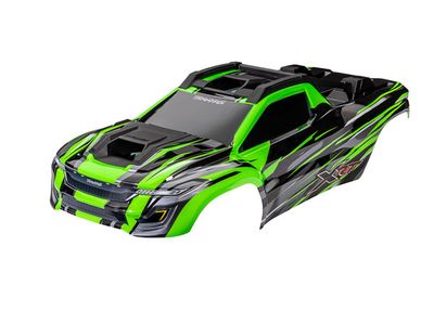 TRA7812G, Traxxas Body, XRT, green (painted, decals applied) (assembled with front &amp; rear body supports for clipless mounting, roof &amp; hood skid pads)