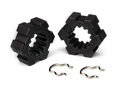 TRA7756-BLK, Traxxas X-Maxx/XRT 24mm Aluminum Wheel Hex Hub (Black) (4)