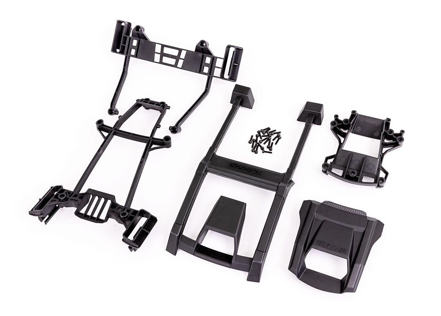 TRA7813, Traxxas Body support (includes front mount &amp; rear latch, roof &amp; hood skid pads)/ 3x12mm CS (19) (attaches to #7812 body)