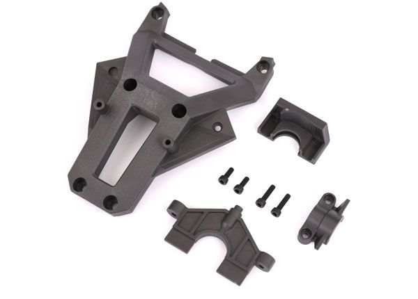 Traxxas Servo mount/ bulkhead cover/ chassis brace/ steering cover/ 3x12mm CS (2)/ 3x8mm CS (2)