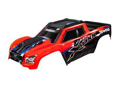 Traxxas Body, X-MaxxÔøΩ, red (painted, decals applied) (assembled with front &amp; rear body mounts, rear body support, roof skid plate, and tailgate protector)
