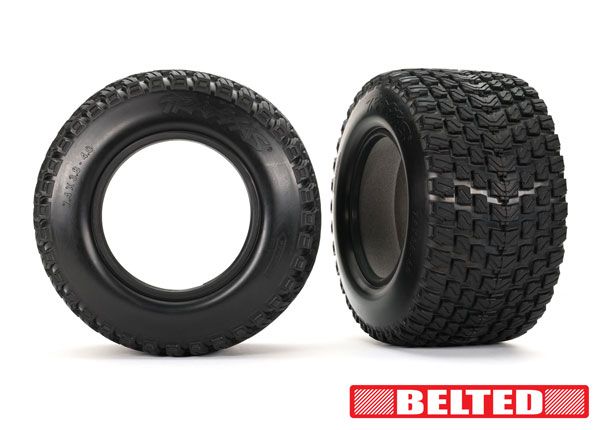 Traxxas Tires, GravixÔøΩ (belted, dual profile (4.3" outer, 5.7" inner)) (left &amp; right)/ foam inserts (2)