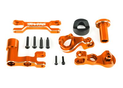 TRA7843-ORNG, Traxxas Steering bellcranks (left &amp; right)/ draglink (6061-T6 aluminum, orange-anodized) (fits XRT or Pro Scale Sand Car)