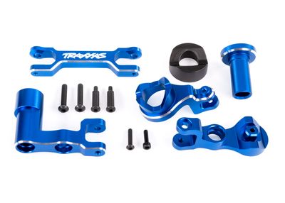 TRA7843-BLUE, Traxxas Steering bellcranks (left &amp; right)/ draglink (6061-T6 aluminum, blue-anodized) (fits XRT or Pro Scale Sand Car)