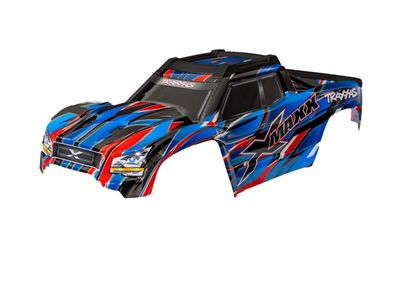 Traxxas Body, X-Maxx, blue (painted, decals applied) (assembled with front &amp; rear body mounts, rear body support, and tailgate protector)