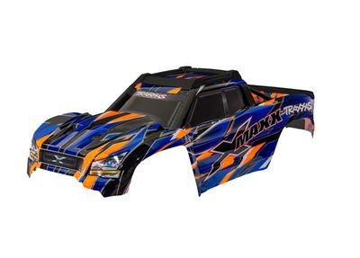 Traxxas Body, X-Maxx, orange (painted, decals applied) (assembled with front &amp; rear body mounts, rear body support, and tailgate protector)